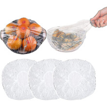 Lot de 100 couvercles de bols en plastique élastiques pour la conservation des aliments frais, pour