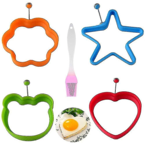 4 Pcs Fried Egg Molds, Fried Egg Silicone Mold, Egg Ring, Creative Omelette Mold, Flower.