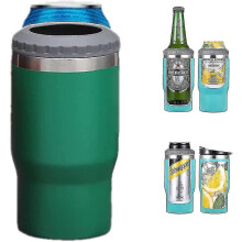 Isolateur de canettes. Refroidisseur de bouteilles isotherme Ă double paroi en acier inoxydable, 2 couvercles.