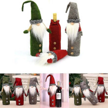 Joulun viinipullon kansi Käsintehty Gnome Xmas -viinipullon kannet pussit tai joulujuhlakoristeet