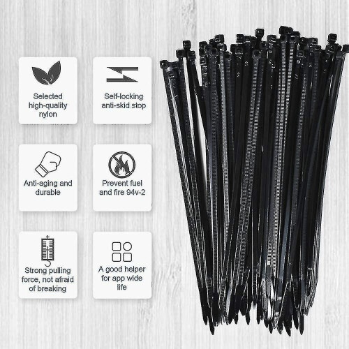 Lot de 100 supports adhésifs pour serre-câbles noirs 2