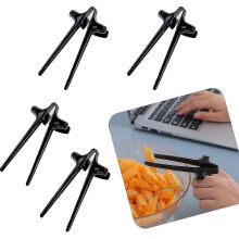 4 Stück Finger-Essstäbchen schwarz