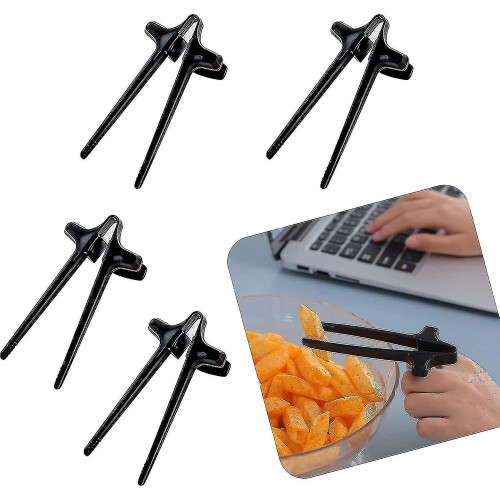 4 Stück Finger-Essstäbchen schwarz