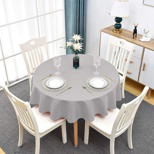 Round Tablecloth - Waterproof And Wrinkle Resistant Washable Table Cloths Polyester Fabric 1