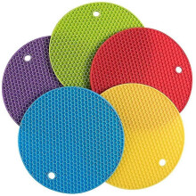 Lot de 5 dessous de plat antidérapants en silicone pour la cuisson, la vaisselle et la cuisine