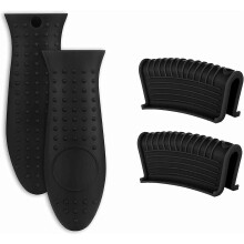 Ensemble de couvercles de poignée de poêle en fonte, manchon de support de poêle en silicone, résistant