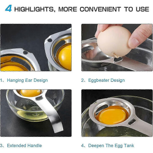 Egg Yolk and White Separator for Stainless Steel Kitchen Gadgets 2
