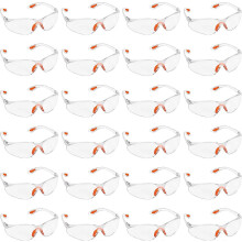 Lot de 24 lunettes de sécurité transparentes - Lunettes de protection avec verres en plastique, pont