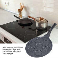 7-Mold Pancake Pan, Nonstick Breakfast Griddle Pan Mini 7 Holes Frying Pan Pancake Maker Hamburg Egg