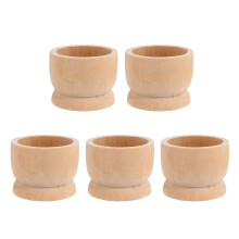 5 stuks Pasen Eenvoudige Onbeschilderde Draagbare Keukengereedschap Eierdop Houten Opberghouders