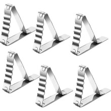 Anti-Slip Stainless Steel Tablecloth Clip Set for 6 Clips with Outdoor Picnic and Party Use