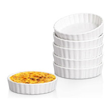 Ramekins per crème brûlée da 5 oz, teglie rotonde scanalate per quiche, teglia per crostate