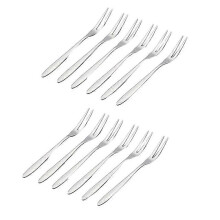 12 Stück Dessertgabeln, 5,1 Zoll Edelstahl Mini Salat Obst Gabel Verkostung Gabeln Gabel
