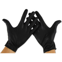 Gants en nitrile taille S (100 unités), gants jetables en nitrile, gants en nitrile noirs, gants jetables