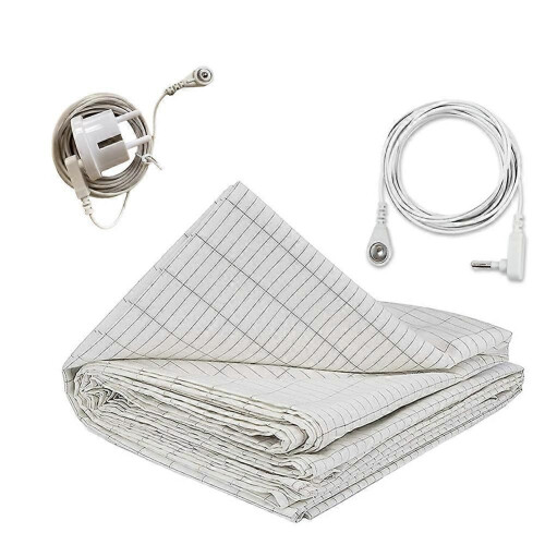 27x52Inch Grounding Sheet Conductive Silver Fiber Material EU PLUG