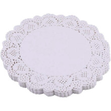Witte kanten papieren onderzetters - 5 inch ronde papieren onderzetters - wegwerp papieren placemats