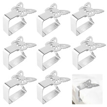 8 Pieces Silver Butterfly Tablecloth Clips Stainless Steel Thickened Table Cloth Clamp Holder Adjustable