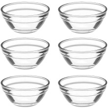 Lot de 6 bols à pudding en verre transparent, petits récipients à dessert, bols de préparation pour