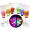 Lot de 6 flûtes à champagne à LED avec éclairage liquide 1