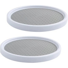 Plato giratorio de plástico para especias, 2 piezas, bandeja giratoria para especias, estante para especias,