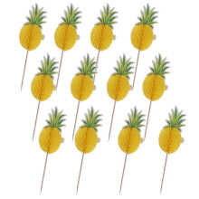 Lot de 12 décorations de gâteaux en forme d'ananas pour Luau, anniversaire à Hawaï