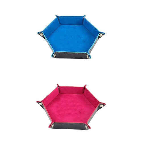 2Pcs Dice Tray Foldable Leather Storage Box Desktop Storage Holder