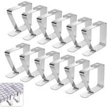 Stainless Steel Tablecloth Clips, 12 Pieces Tablecloth Clips, Adjustable Outdoor Tablecloth Clips, Garden