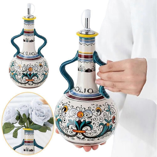 Ölspender Keramikflasche Essig Olivenöl Essigausgießer 1