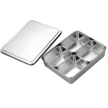 Edelstahl Gewürz Box Gewürz Glas Set Würze Lebensmittel Display 4 Grid