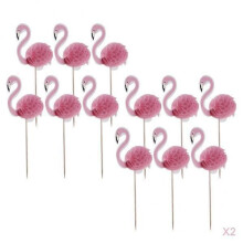 Lot de 24 décorations de gâteaux Flamigo pour Luau, anniversaire à Hawaï