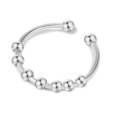 Bague de pression réglable en acier inoxydable, bague de pression à perles à faire soi-même pour femmes
