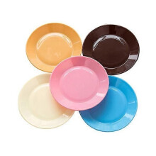 Lot de 5 assiettes plates rondes en plastique de 13 cm, pour desserts, apéritifs, collations, fruits,