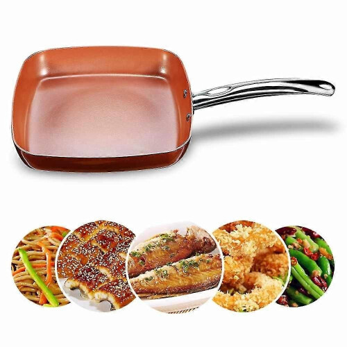 Antiaanbakpan Steakpan Bakken Vis Vierkante Koekenpan 2