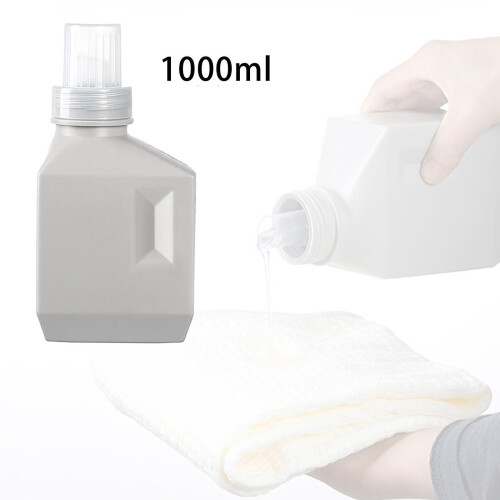 2xLaundry Bottle with Label Large Capacity for Detergent Home Use Gray 1000ML 2