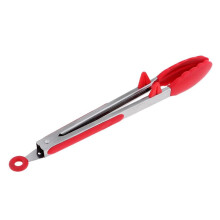RVS voedseltang voor buitenbarbecue met siliconenpunt, rood, 30 cm