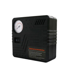 Compresseur d'air portable 12 V CC 19 cylindres 120 W avec manomètre (noir)
