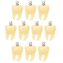 Lot de 10 pendentifs en résine pour dents, breloques réalistes à faire soi-même