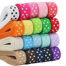 Rubans gros-grain à pois, 17 couleurs, 1 m, 22 mm, pour cheveux, pour emballage cadeau