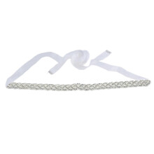 Ceinture de mariée blanche en strass et cristal, élégante, décorative, pour robe de mariée