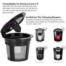 Lot de 4 filtres à café réutilisables compatibles avec les cafetières Keurig K-Cup