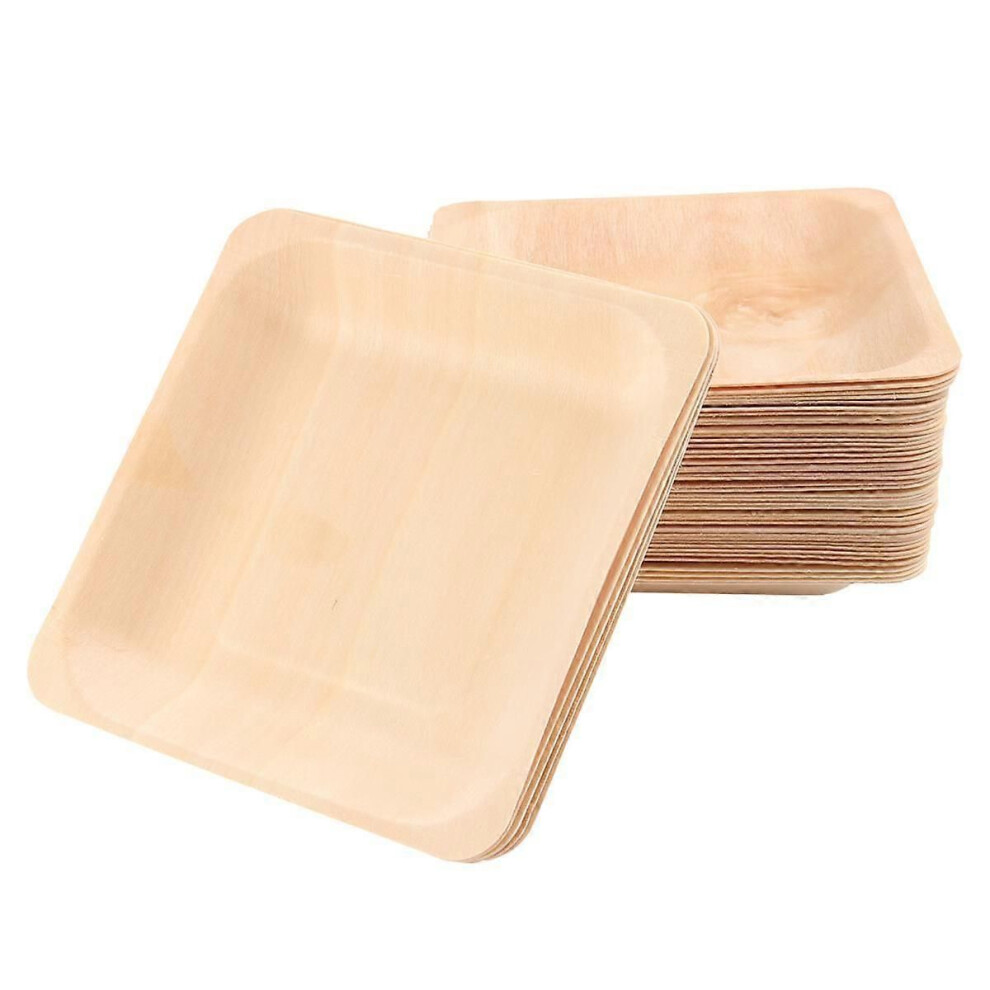 Assiettes Plateau de service Jetable Snack Dessert Feuille de palmier Apéritif Plat Assiette Bol de