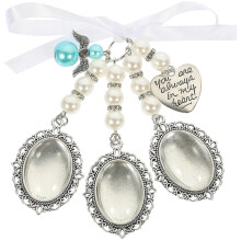 1 ensemble de breloques photo pour bouquet de mariage, pendentifs photo commémoratifs, breloques pour