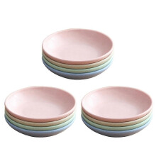 Lot de 12 assiettes à condiments en paille de blé (couleurs assorties)