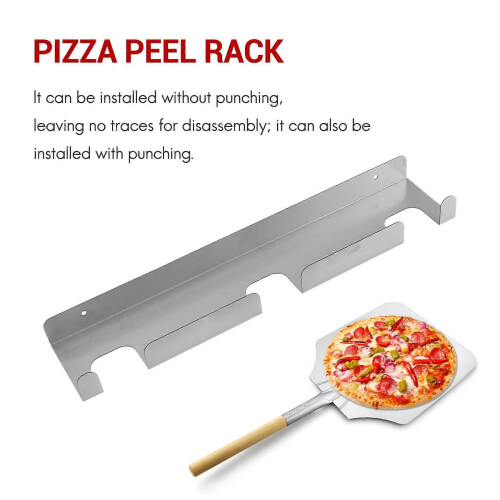 Support robuste pour pelle à pizza en acier inoxydable brossé 1