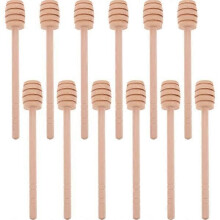 Lot de 12 bâtonnets à miel en bois, petites cuillères à miel, bâtonnets agitateurs pour pot de miel