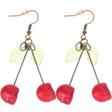1 paire de boucles d'oreilles pendantes en forme de cerise pour femme, bijoux légers pour Halloween