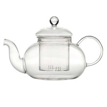 Hittebestendige glazen theepot met filter, zespersoons theepot, borosilicaatpot, 600 ml