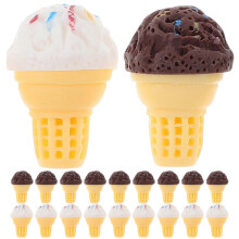 Lot de 20 mini-cornets de glace miniatures pour maison de poupée, décoration pour accessoires de bricolage,