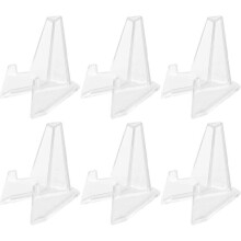 Lot de 6 présentoirs transparents pour badges, supports de rangement stables et protecteurs