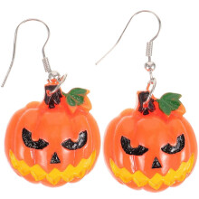 1 paire de boucles d'oreilles pendantes légères en forme de citrouille colorée pour Thanksgiving
